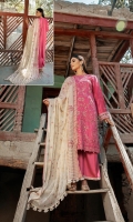 - Embroidered Handmade Shirt - Embroiderd Organza Karandi Dupatta - Dyed Viscose Trouser