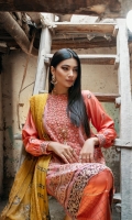 - Embroidered Handmade Shirt - Embroiderd Organza Karandi Dupatta - Dyed Viscose Trouser