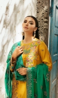 - Embroidered Handmade Shirt - Embroiderd Organza Karandi Dupatta - Dyed Viscose Trouser
