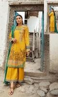 - Embroidered Handmade Shirt - Embroiderd Organza Karandi Dupatta - Dyed Viscose Trouser