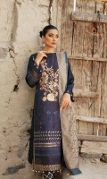- Embroidered Handmade Shirt - Embroiderd Organza Karandi Dupatta - Dyed Viscose Trouser