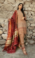 - Embroidered Handmade Shirt - Embroiderd Organza Karandi Dupatta - Dyed Viscose Trouser