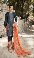 - Embroidered Handmade Shirt - Embroiderd Organza Karandi Dupatta - Dyed Viscose Trouser