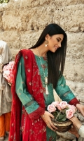 - Embroidered Handmade Shirt - Embroiderd Organza Karandi Dupatta - Dyed Viscose Trouser