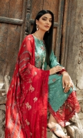 - Embroidered Handmade Shirt - Embroiderd Organza Karandi Dupatta - Dyed Viscose Trouser