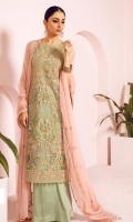 embroidered net unstitched 3pc suit
