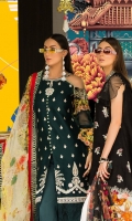 Front: Dyed self jacquard embriodered lawn  Back: Digital printed lawn Sleeves: Digital printed lawn Pants: Dyed Cambric Dupatta: Digital Printed chiffon Embroideries:Nackline