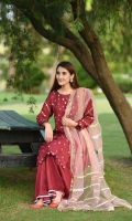 embroidered cotton stitched 3pc suit