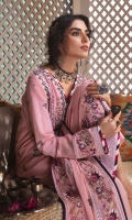 Embroidered front   0.66Meter Embroidered Sleeves Border 0.8 Meter Embroidered Daman Border 0.8 Meter Embroidered Back +Sleeves 02-Meter Embroidered Dupatta 2.31-Meter Embroidered Dupatta  Border   2-Meter Dyed Trouser 2.5Meter