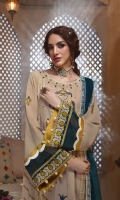 Embroidered front 0.66 Meter Embroidered Front Back Daman Border 0.8 Meter Embroidered Dupatta Border 02-Meter Embroidered Dupatta 2.31-Meter Embroidered Back/Sleeves  2-Meter Dyed Trouser    2.5Meter  