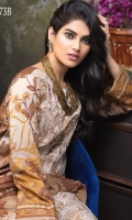 Printed Cambric Shirt with Embroidery on shirt , Printed Chiffon Dupatta & Dyed Trouser.