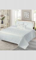 Embroidered Dyed BedSet (T180 50% Cotton & 50% Polyester) Single: 1 Bedset & 1 Pillow Cover Queen: 1 Bedset, 2 pillow covers & 1 cushion Cover King: 1 Bedset, 2 pillow covers & 1 cushion Cover