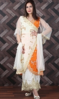 Embroidered Zari Net Stitched 3 Piece Suit