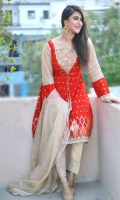 Embroidered Organza Stitched 3 Piece Suit