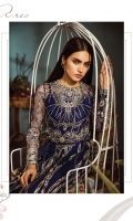 Shirt Fabric: Net *Front Body - 2pieces * Embroidered Front - 1.8288 Meters * Back Embroidered Back - 1.8288 Meters * Heat Set Dupatta - 2.50 Meters * Embroidered Sleeves - 0.65 Meters  * Cotton Silk Dyed Slip - 0.9 Meters * Silk Dyed Trousers - 2.50 Meters