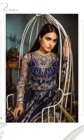 Shirt Fabric: Net *Front Body - 2pieces * Embroidered Front - 1.8288 Meters * Back Embroidered Back - 1.8288 Meters * Heat Set Dupatta - 2.50 Meters * Embroidered Sleeves - 0.65 Meters  * Cotton Silk Dyed Slip - 0.9 Meters * Silk Dyed Trousers - 2.50 Meters