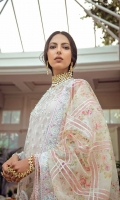 BLUSH PINK EMBROIDERED AND HAND EMBELLISHED NET SHIRT WITH SYMMETRIC FLORAL PATTERNS RAW SILK SLIP PRINTED DUPATTA WITH CHATTA PATTI CRISS CROSS DETAILS AND EMBROIDERED BORDER PRINTED RAW SILK BOOT STRAIGHT PANTS