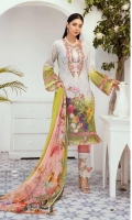 Digital Printed Embroidered Swiss Lawn Shirt Chiffon Dupata Embroidered Boring Trouser