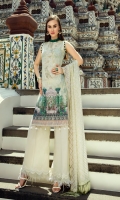Digital Printed With Embroidered Neck Digital Chiffon Dupatta Embroidered Cotton Dyed Trouser