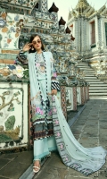Digital Printed With Embroidered Neck Digital Chiffon Dupatta Embroidered Cotton Dyed Trouser