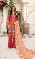 Embroidered Lawn Embroidered Chafon Dupatta Plain Trouser