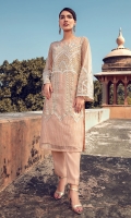Stitched embroidered straight shirt with stunning embroidery, zaree and mirror work details. 