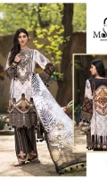 DIGITAL PRINTED SHIRT ORGANZA EMBROIDERED NECKLINE ORGANZA EMBROIDERED FRONT BORDER ORGANZA EMBROIDERED SLEEVES BORDER DIGITAL PRINTED SILK DUPATTA DIGITAL PRINTED TROUSER