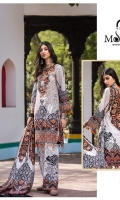 DIGITAL PRINTED SHIRT ORGANZA EMBROIDERED NECKLINE ORGANZA EMBROIDERED FRONT BORDER ORGANZA EMBROIDERED SLEEVES BORDER DIGITAL PRINTED SILK DUPATTA DIGITAL PRINTED TROUSER