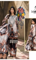 DIGITAL PRINTED SHIRT ORGANZA EMBROIDERED NECKLINE ORGANZA EMBROIDERED FRONT BORDER ORGANZA EMBROIDERED SLEEVES BORDER DIGITAL PRINTED SILK DUPATTA DIGITAL PRINTED TROUSER