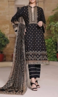 3.0 Meter Printed Cambric Shirt. 2.5 Meter Printed Dupatta. 2.5 Meter Trouser.