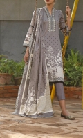 3.0 Meter Printed Lawn Shirt. 2.5 Meter Printed Lawn Dupatta. 2.5 Meter Dyed Trouser.
