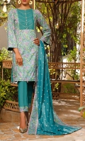 3.0 Meter Printed Wrinkle Free Shirt. 2.25 Meter Printed Wrinkle Free Dupatta. 2.5 Meter Trouser.