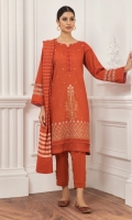 EMBROIDERED TEXTURED LAWN SHIRT LOOM SHAWL COTTON TROUSERS 