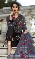 Embroidered Chiffon Stitched 3 Piece Suit 