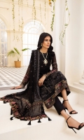 EMBROIDERED CHIFFON FRONT 36 INCHES CHIFFON BACK 36 INCHES EMBROIDERED CHIFFON SLEEVES 22 INCHES EMBROIDERED FRONT AND BACK PATCH EMBROIDERED CHIFFON DUPATTA 2.50 YARDS EMBROIDERED CHIFFON PALU DUPATTA RAWSILK TROUSER 2.50 YARDS