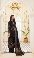 EMBROIDERED CHIFFON FRONT 36 INCHES CHIFFON BACK 36 INCHES EMBROIDERED CHIFFON SLEEVES 22 INCHES EMBROIDERED FRONT AND BACK PATCH EMBROIDERED CHIFFON DUPATTA 2.50 YARDS EMBROIDERED CHIFFON PALU DUPATTA RAWSILK TROUSER 2.50 YARDS