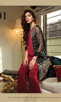 Chiffon Embroidered Stitched 2 Piece Suit (Shirt And Trouser)