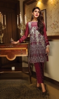 Chiffon Embroidered Stitched 2 Piece Suit (Shirt And Trouser)