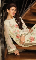 Chiffon Embroidered Stitched 2 Piece Suit (Shirt And Trouser)