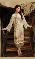 Chiffon Embroidered Stitched 2 Piece Suit (Shirt And Trouser)