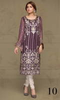 Chiffon Embroidered Stitched 2 Piece Suit (Shirt And Trouser)