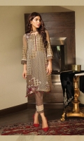 Chiffon Embroidered Stitched 2 Piece Suit (Shirt And Trouser)