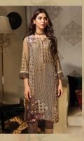 Chiffon Embroidered Stitched 2 Piece Suit (Shirt And Trouser)