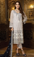 Embroidered Chiffon Stitched 3 Piece Suit 