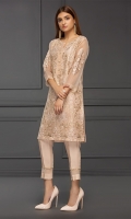 A melange of pure organza fabric, embroidery & dyes featuring linining and accessories create this unique ensemble A melange of pure organza fabric, embroidery & dyes featuring linining and accessories create this unique ensemble