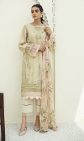 EMBROIDERED LAWN SHIRT        EMBROIDERED SLEEVES PATCH   1 EMBROIDERED BORDER PATCH  1 CHIFFON PRINTED DUPATTA        CAMBRIC LAWN TROUSER
