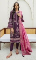 EMBROIDERED LAWN SHIRT        EMBROIDERED SLEEVES PATCH   1 EMBROIDERED BORDER PATCH  1 EMBROIDERED NECK PATCH       1 EMBROIDERED BACK PATCH       1 CHIFFON PRINTED DUPATTA        CAMBRIC LAWN TROUSER