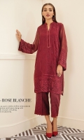 This 2 pc pure crinkle chiffon embroidered shirt feature mid tones along with raw silk trousers including lining & accessories.