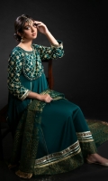 Embroidered Georgette Stitched 3 Piece Suit