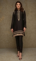 Bringing out the extravagance in earthy tones and intricate machine embroidery detailing. This shirt is perfect choice for a ceremonial night out. It comes with cotton silk pants enhanced with embroidered lace and organza border.